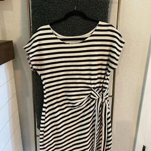 Anthropologie Black and White Striped Dress